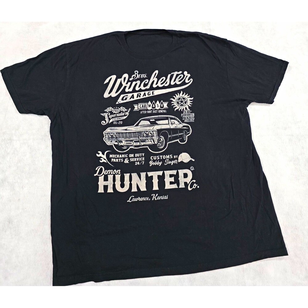 Supernatural Winchester Garage Dean Winchester Graphic T-Shirt Black XL